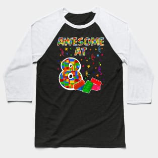 Birthday Gift For Kids 8 Years Old Building Blocks Baseball T-Shirt